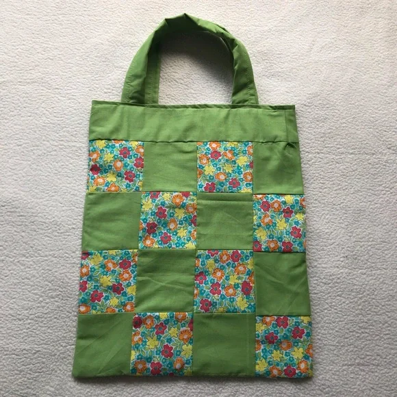 Handmade Green Floral Tote Bag BRAND NEW - Picture 3 of 5